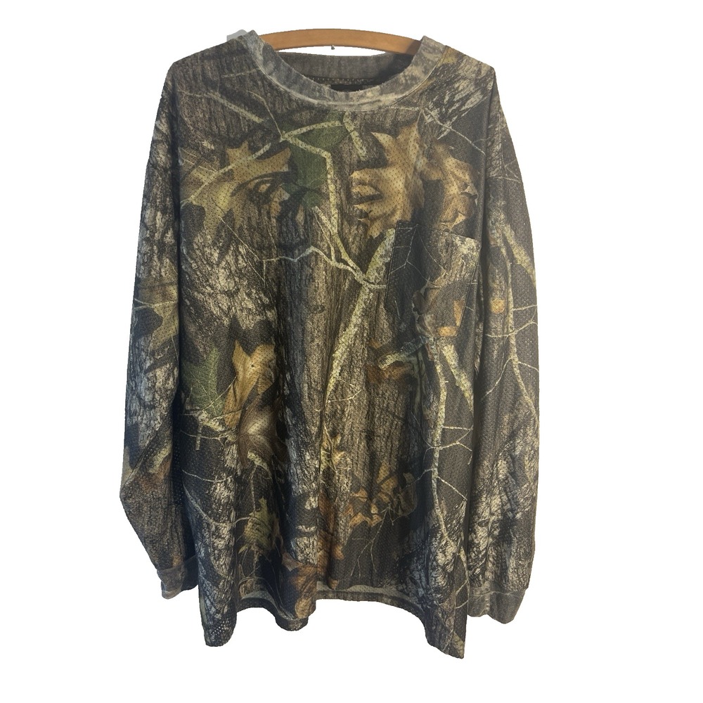 Vtg Red Head Long Sleeve Camo Hunting Camping Outdoor Men XL Shirt